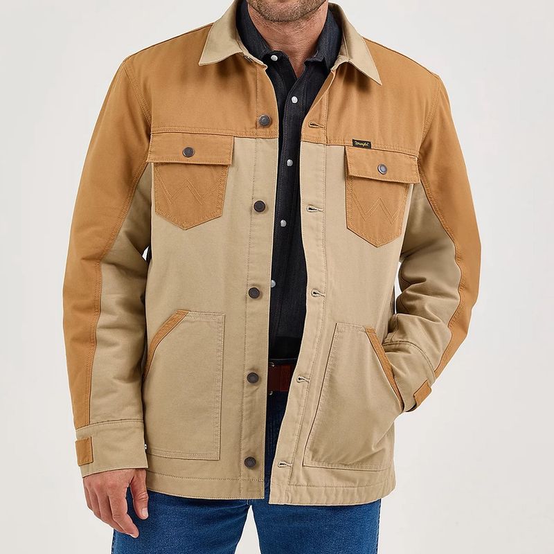 Wrangler Men’s Mixed Canvas Chore Jacket – Style# 112367621