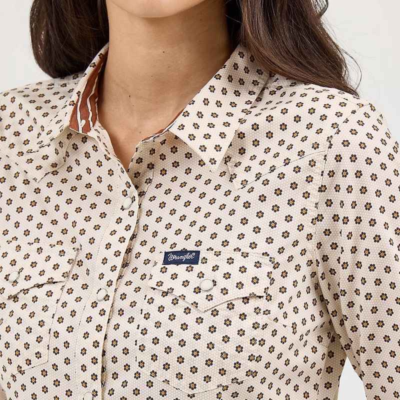 Wrangler Women’s All Occasion Mosaic Western Snap Shirt – Style# 112371899