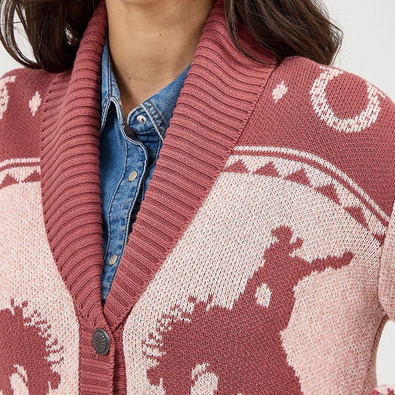 Wrangler Women’s Retro Pink Western Cardigan – Style# 112371638