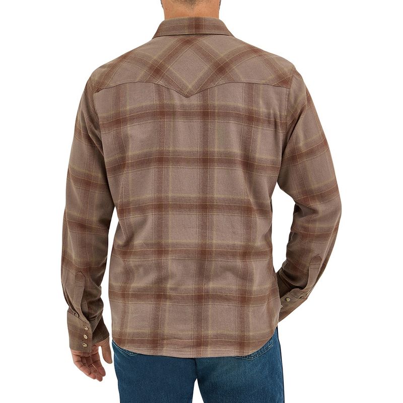Wrangler Men’s Retro Long Sleeve Flannel Western Snap Plaid Shirt – Style# 112370177
