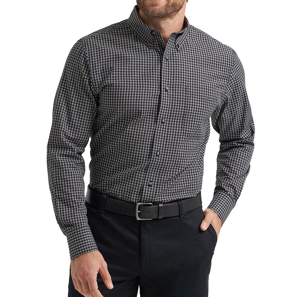 Wrangler Men’s Riata Long Sleeve Classic Dress Shirt – Black