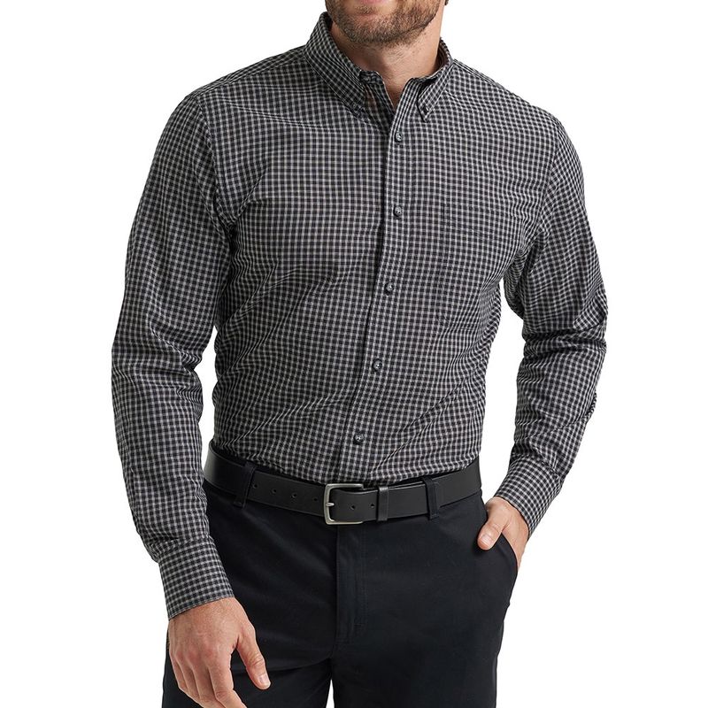 Wrangler Men’s Riata Long Sleeve Classic Dress Shirt – Black