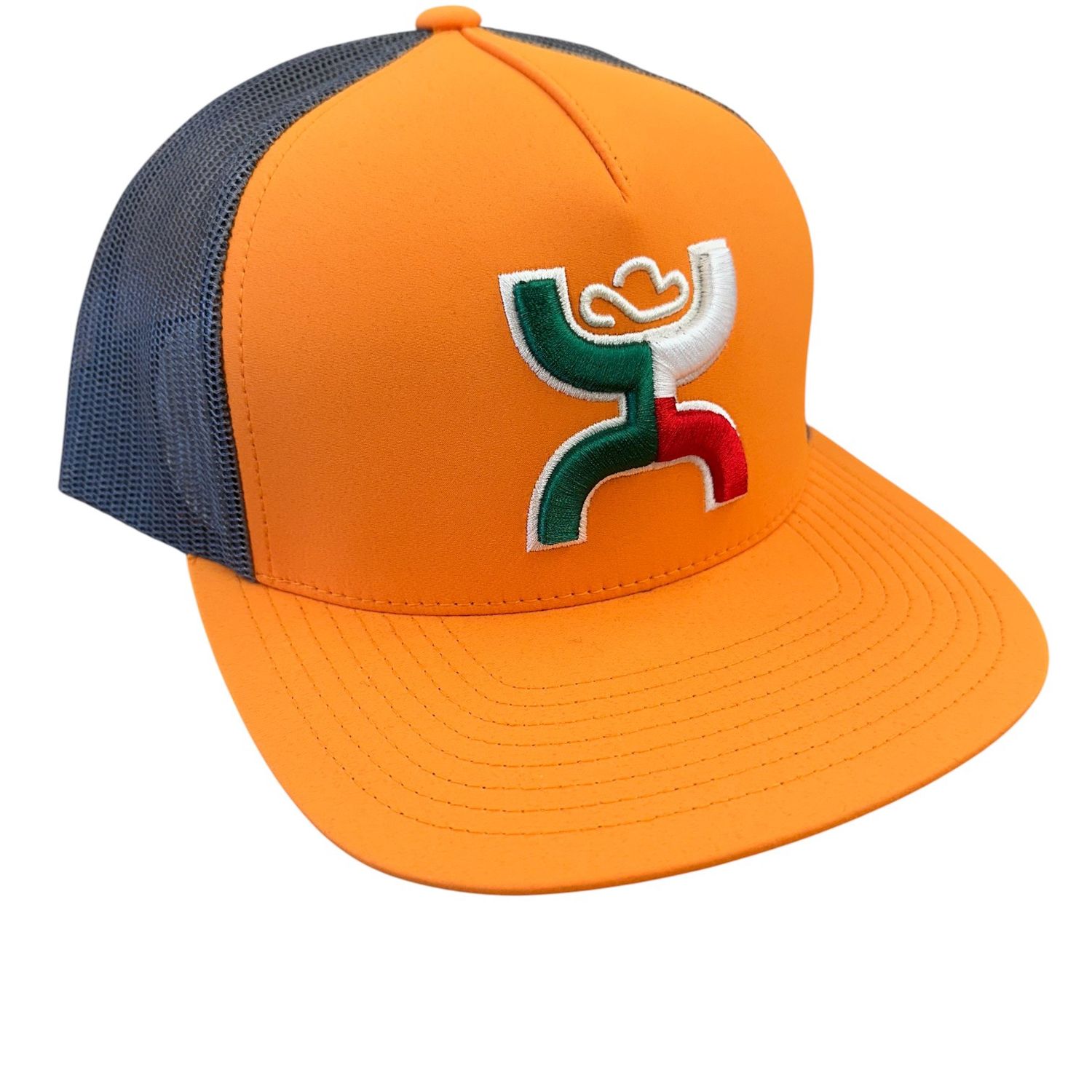 Hooey Men&#39;s Boquillas 5 Panel Trucker Cap – Orange/Grey