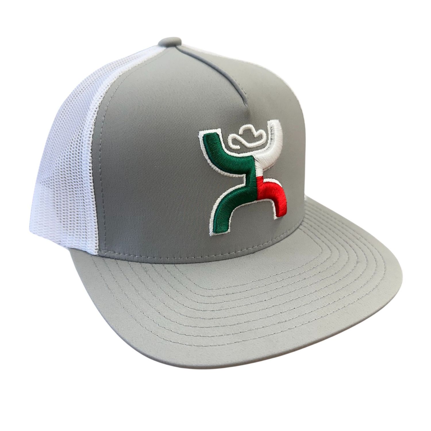 Hooey Men&#39;s Boquillas 5 Panel Trucker Cap – Grey/White