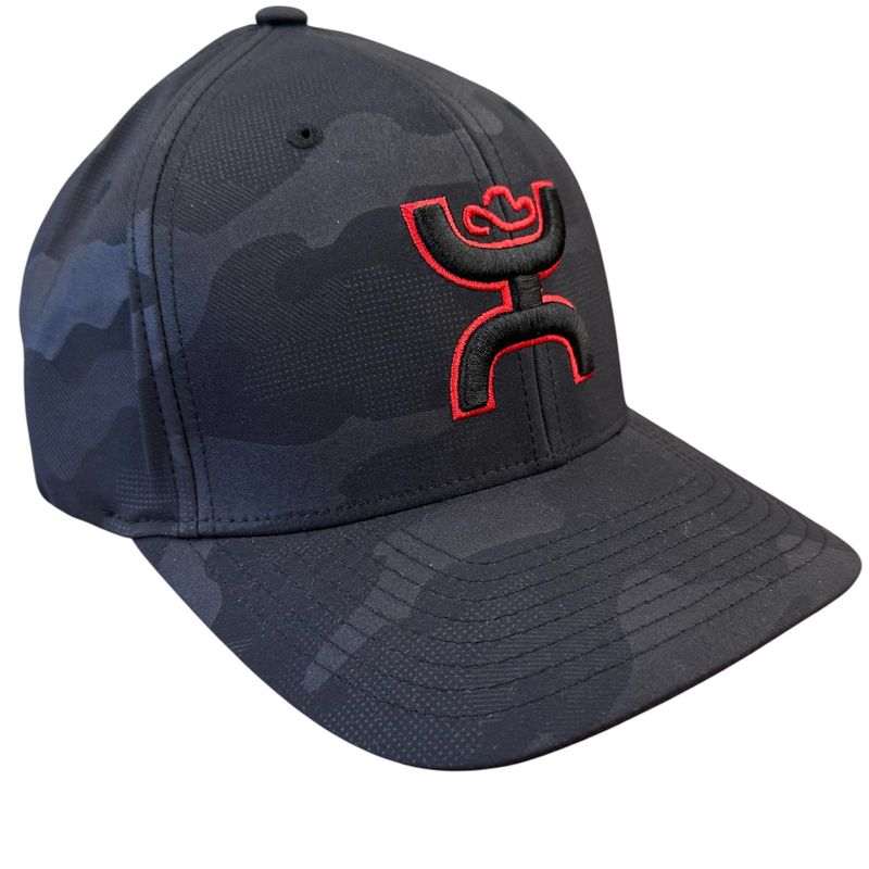 Hooey Chris Kyle Black Camo 6 Panel Flexfit Cap – Black/Red (S/M)