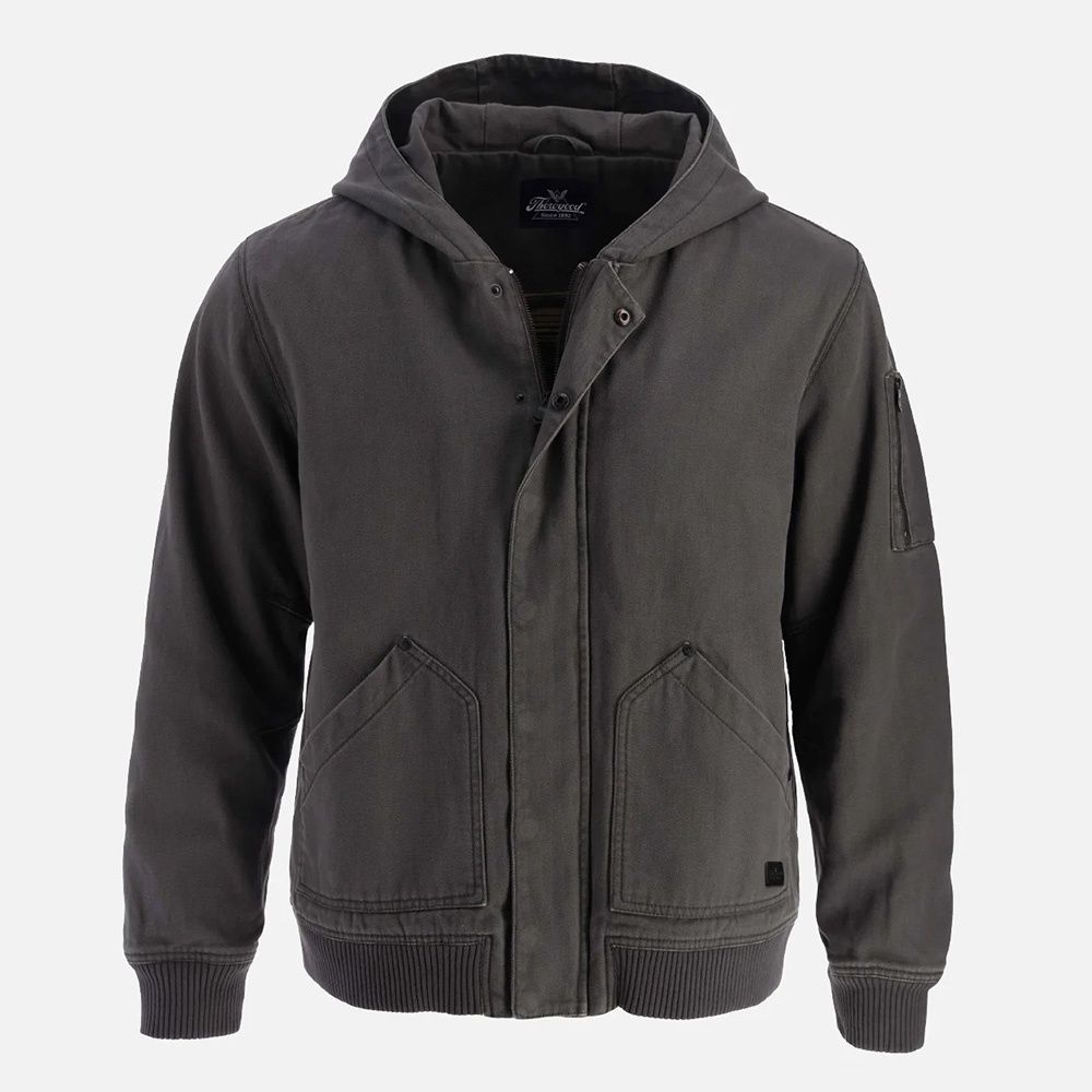 Thorogood Legacy Stone Washed Hooded Bomber Jacket – Tarmac