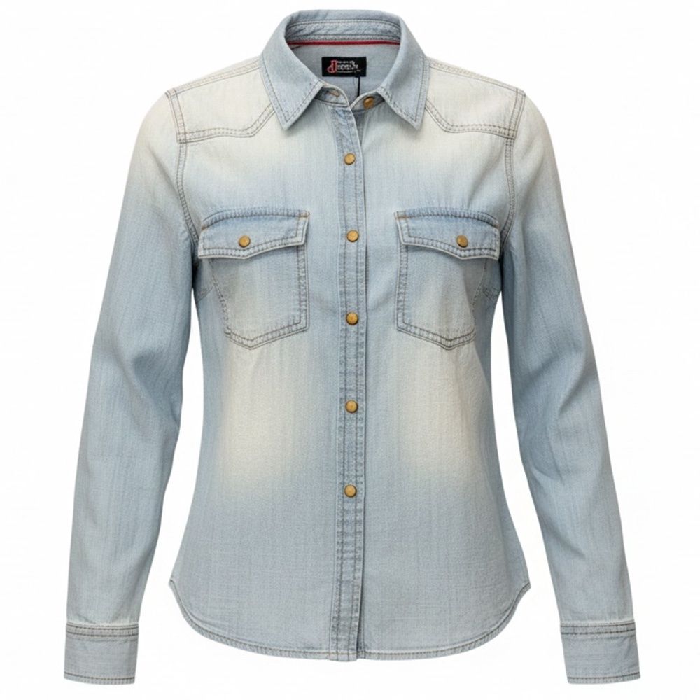 Justin Ladies 1879 Denim Chambray Shirt, Size: Small
