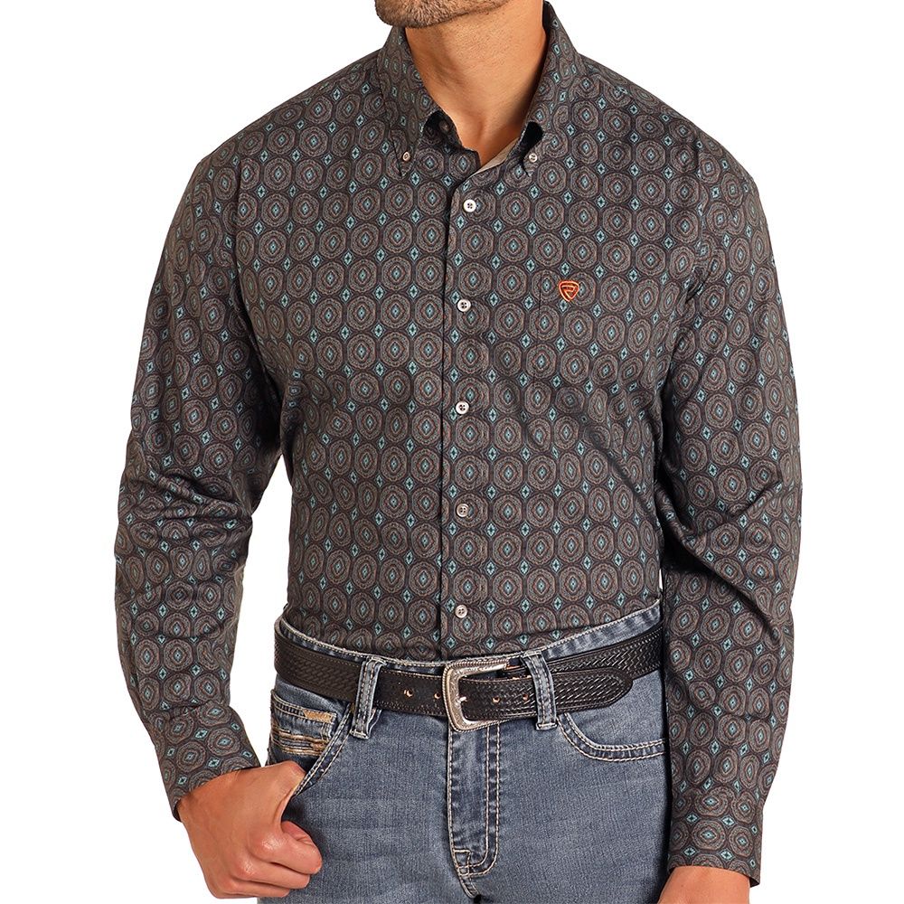 Rock &amp; Roll Denim Men's ReFlex Classic Fit BMB2S04722 Shirt, Size: Small