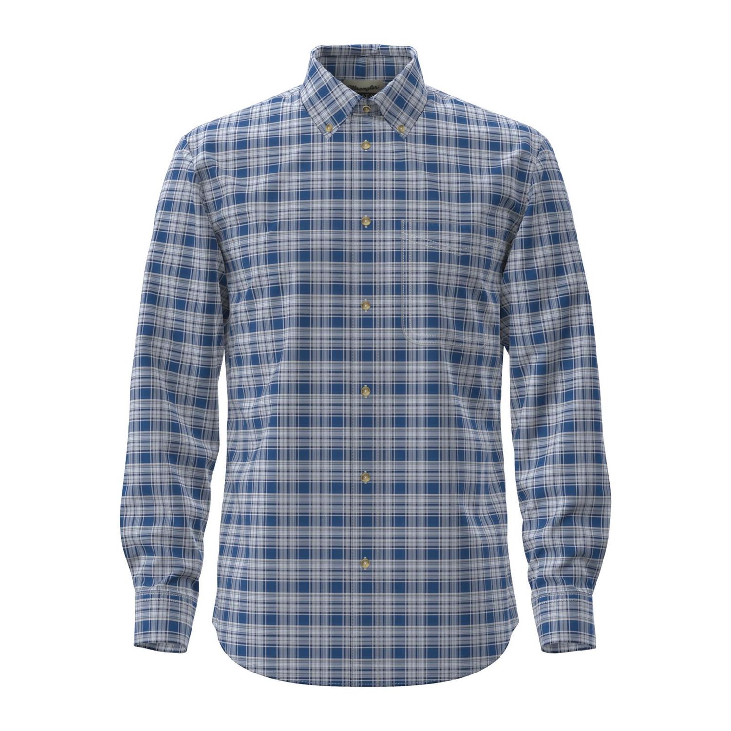 Wrangler Riata Men's Long Sleeve Classic Fit Shirt, Color: Blue, Size: Medium