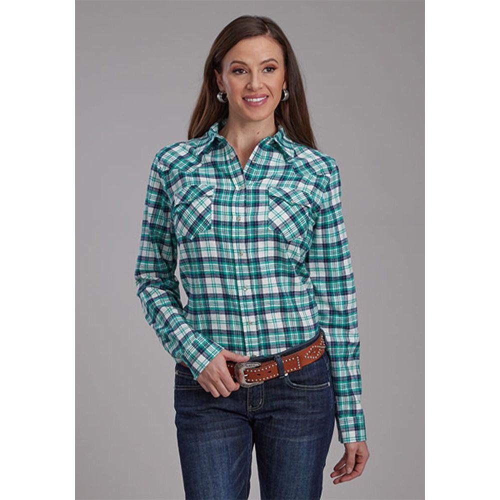 Roper Women's Flannel Green Shirt, Size: Small