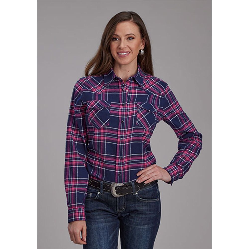 Roper Women's Flannel Purple/Pink Shirt, Size: Small