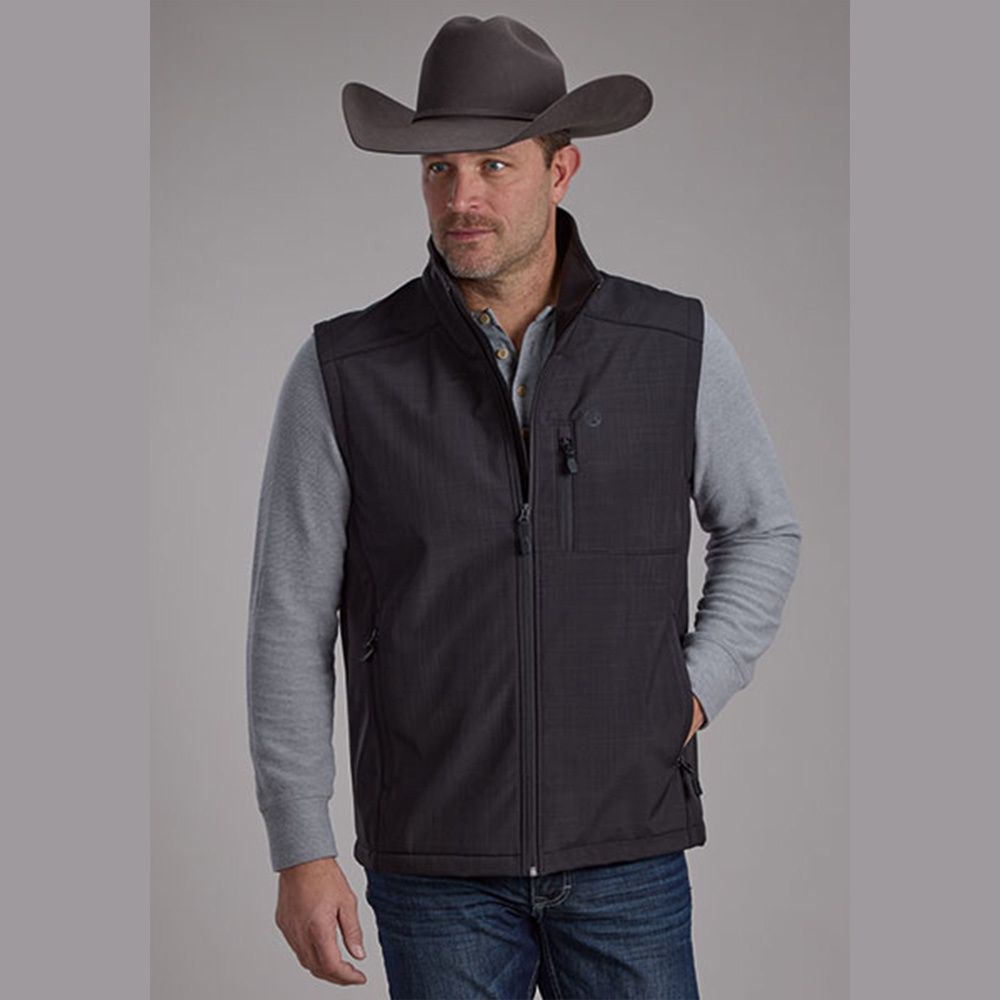 Roper Men's Charcoal Heather Technical Soft Shell Vest 6009, Size: Medium