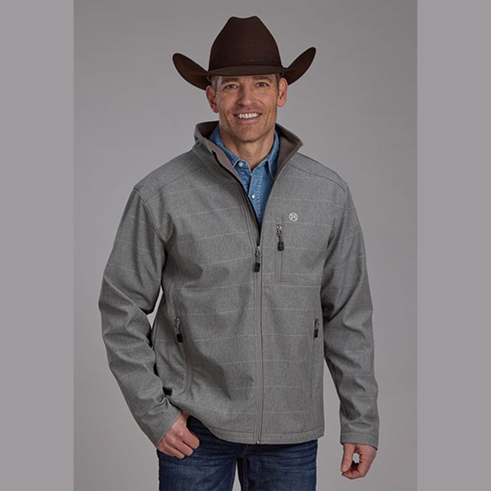 Roper Men's Taupe Stripe Technical Soft Shell Jacket, Size: Medium