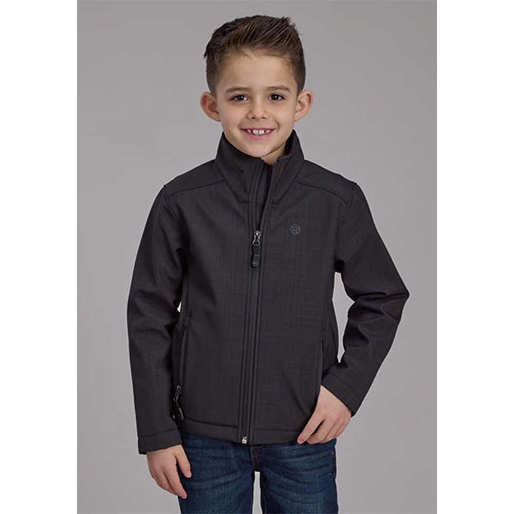 Roper Boy's Charcoal Heather Technical Soft Shell Jacket, Size: X-Small