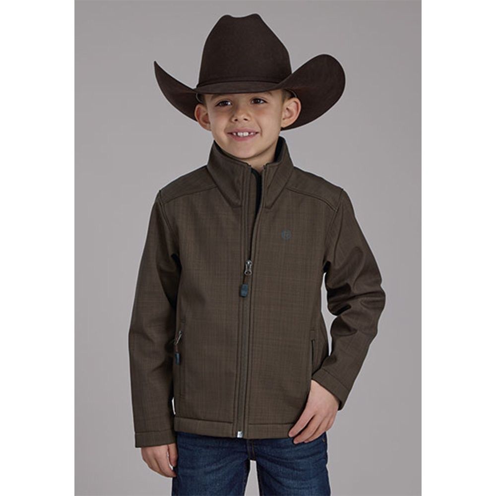 Roper Boy's Chocolate Heather Technical Soft Shell Jacket, Size: X-Small