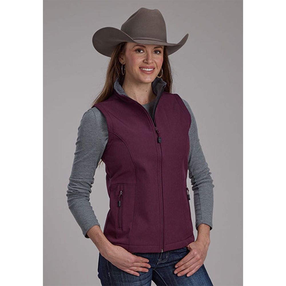 Roper Women's Wine Heather Technical Soft Shell  Vest, Size: Small