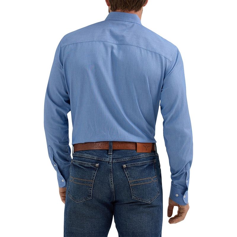 Wrangler Cody Johnson One Pocket Button Down Shirt Blue Diamond