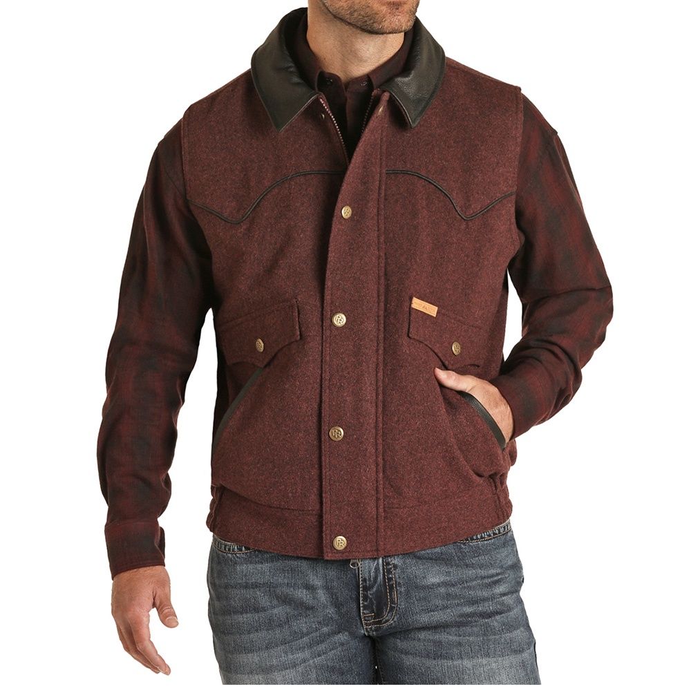 Powder River Outfitters Heather Holbrook Wool Maroon  Vest, Size: Medium