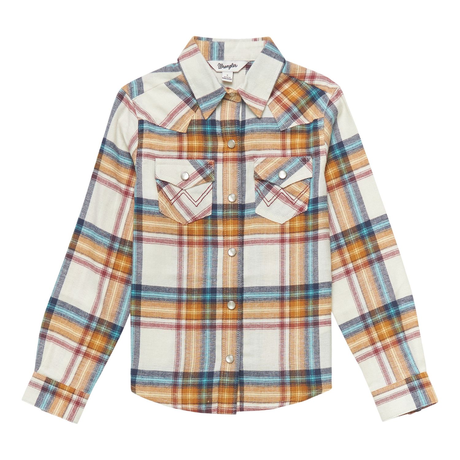Wrangler Girl's Long Sleeve Western Shirt, Size: X-Small