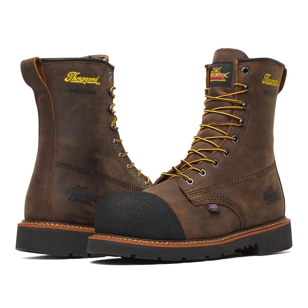 Thorogood HammerHead 8" Crazy Horse Nano Toe, Size: 8.5D