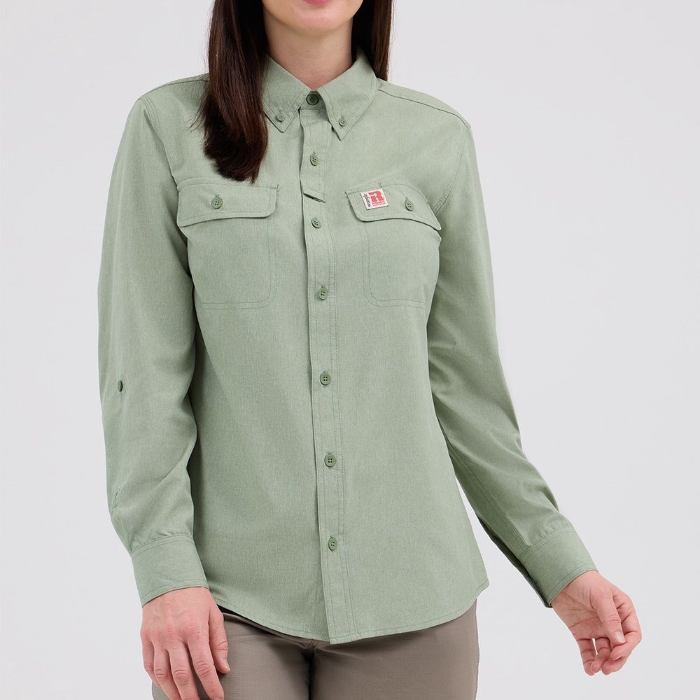 Wrangler Riggs Workwear® Women's Lightweight Vented Work Shirt - Hedge Green, Size: Small