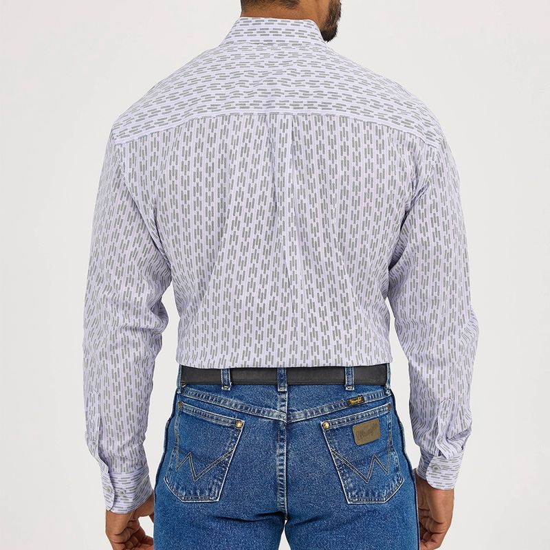 Wrangler Men’s George Strait Button Down Shirt Violet Lift back view