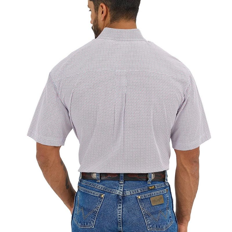 Wrangler George Strait Diam Blue Red short sleeve shirt back view