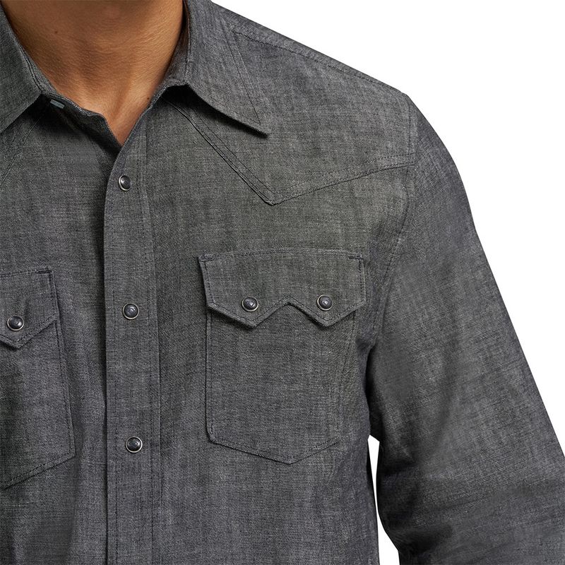 Wrangler Men’s Cody Johnson Black Two Pocket Western Snap Shirt – Style# 112368068