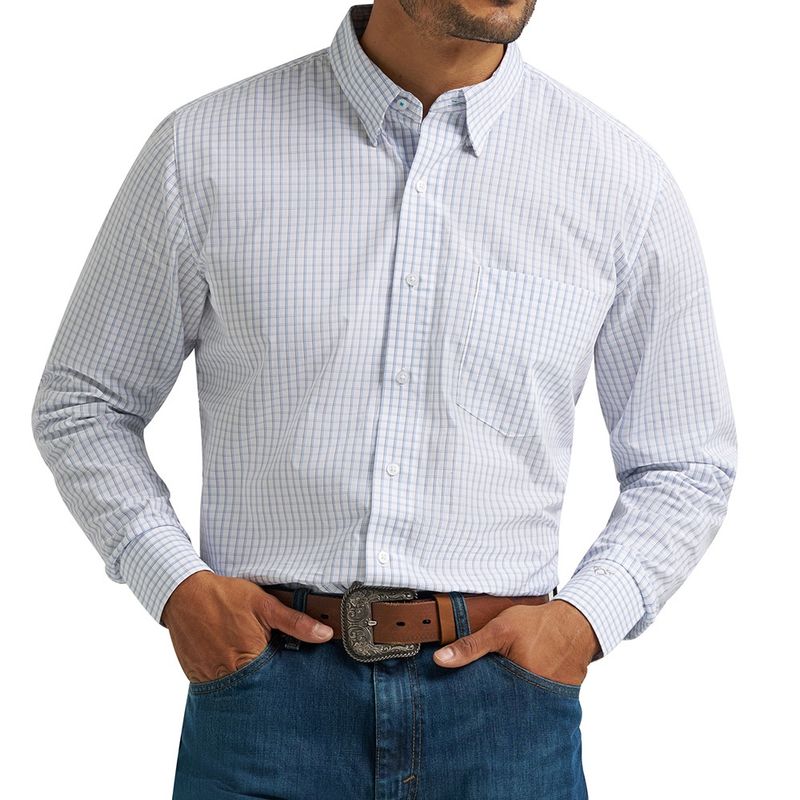 Wrangler Cody Johnson sky checks western button down shirt men's