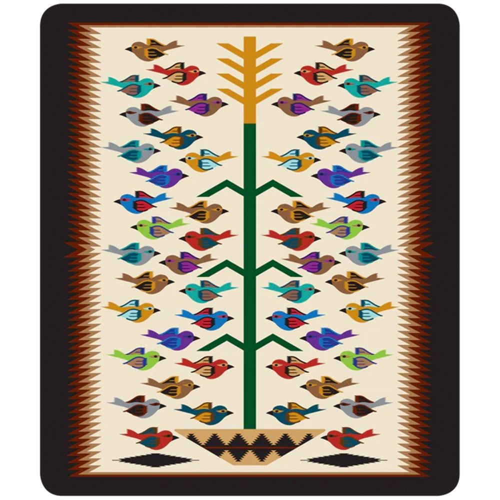 Plush Southwest Birds Design Queen Size Blanket