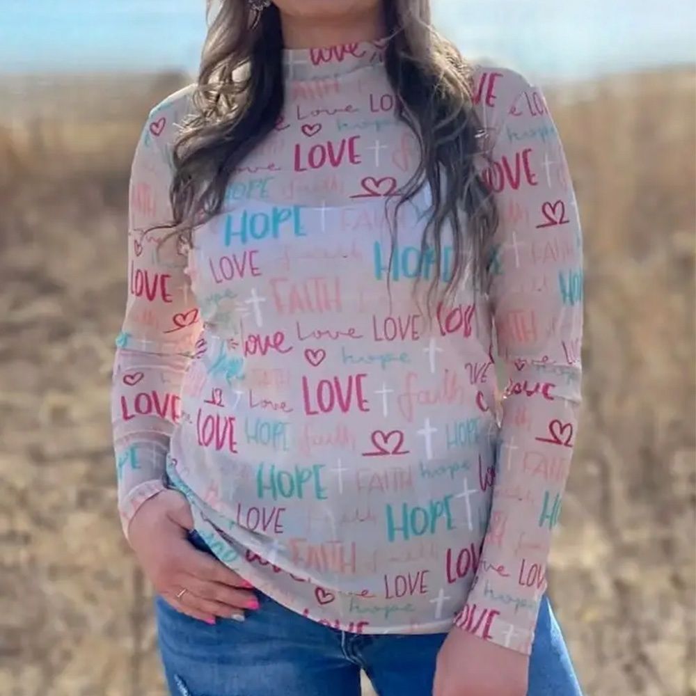 Sterling Kreek Faith, Hope &amp; Love Mesh Top