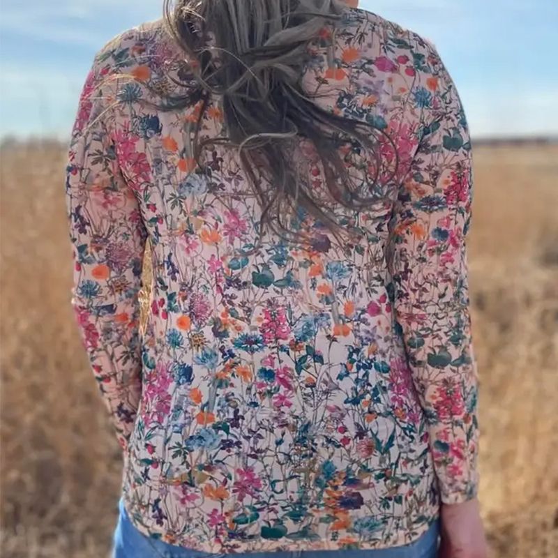 Sterling Kreek Field Of Flowers Mesh Top