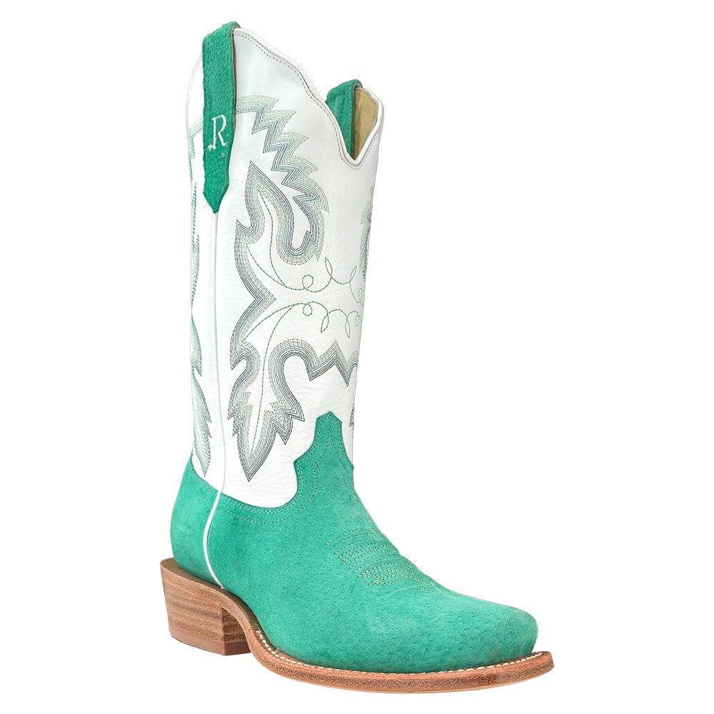 R. Watson Women’s Turquoise Boar Winter White Boots – RWL8615