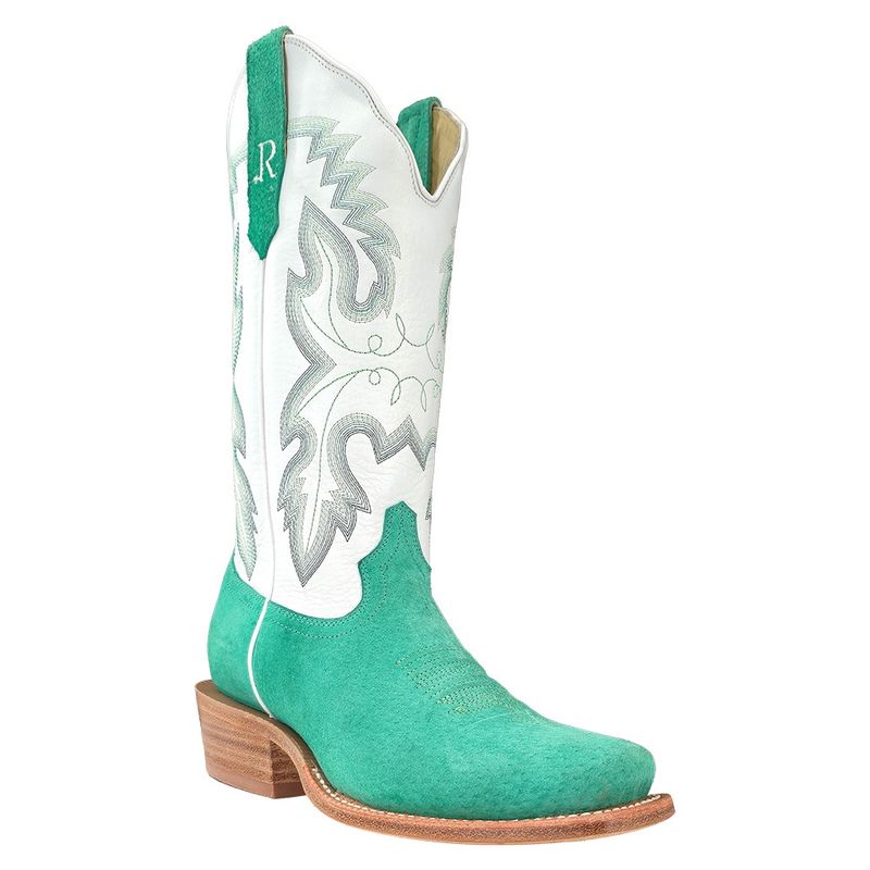 R. Watson Women’s Turquoise Boar Winter White Boots – RWL8615