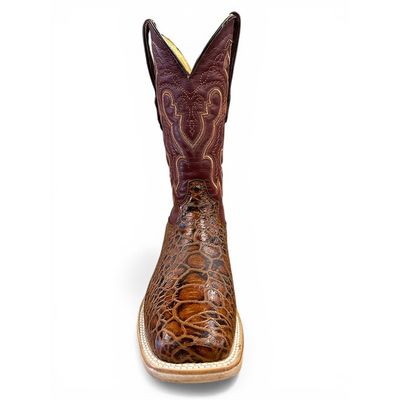 Cowtown Men’s Sea Turtle Cognac Print Full Leather Boots – Style# Q6043