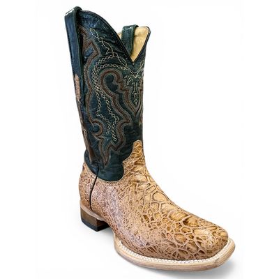 Cowtown Men’s Sea Turtle Tan Print Full Leather Boots – Style# Q6042