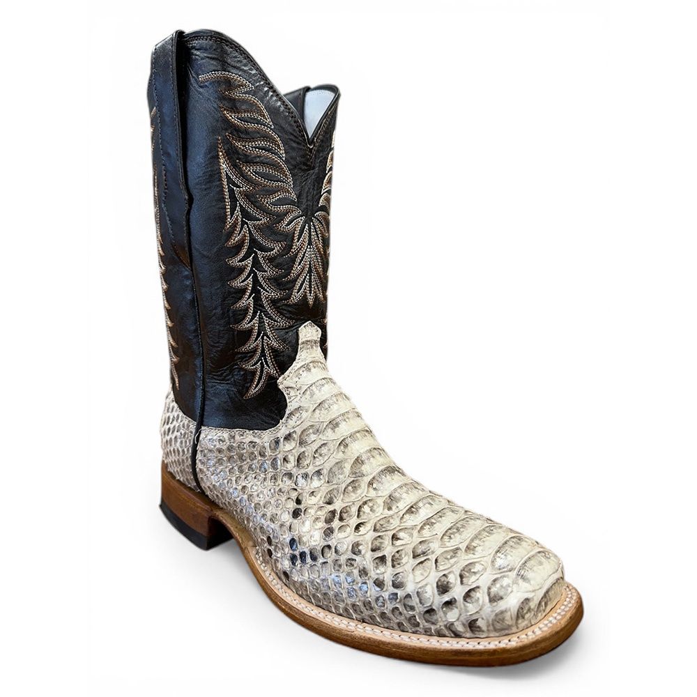 Cowtown Men’s Square Toe Natural Python Boots – Style# 818Q