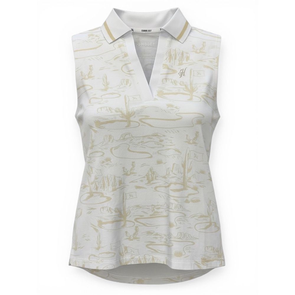 Hooey Women’s White Sleeveless Polo – Style# HP2604WHCR