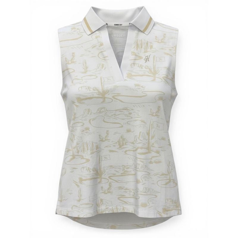 Hooey Women’s White Sleeveless Polo – Style# HP2604WHCR