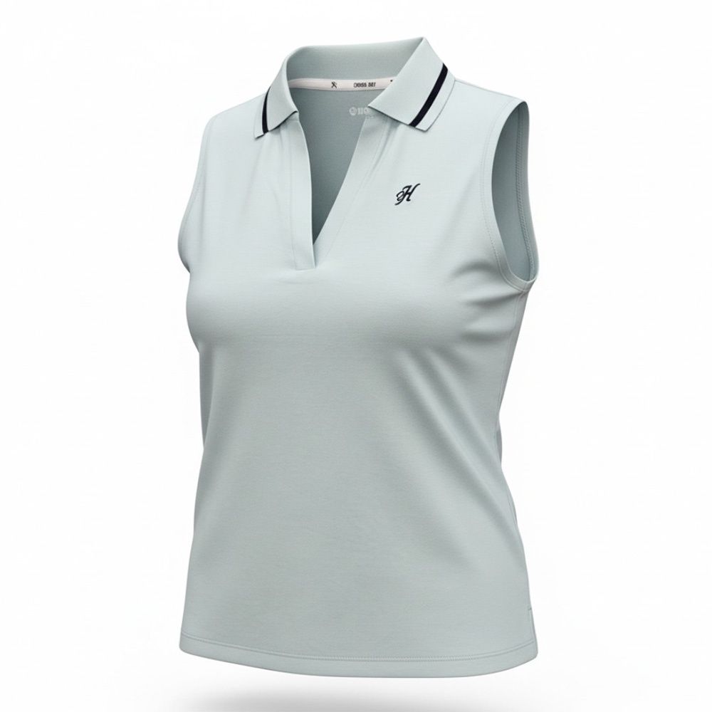 Hooey Women’s Cloud Blue Sleeveless Polo – Style# HP2604LTBL