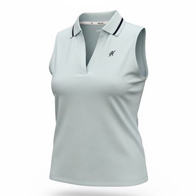 Hooey Women’s Cloud Blue Sleeveless Polo – Style# HP2604LTBL