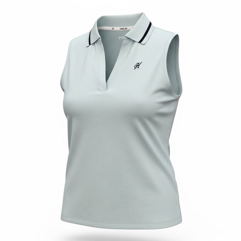 Hooey Women’s Cloud Blue Sleeveless Polo – Style# HP2604LTBL