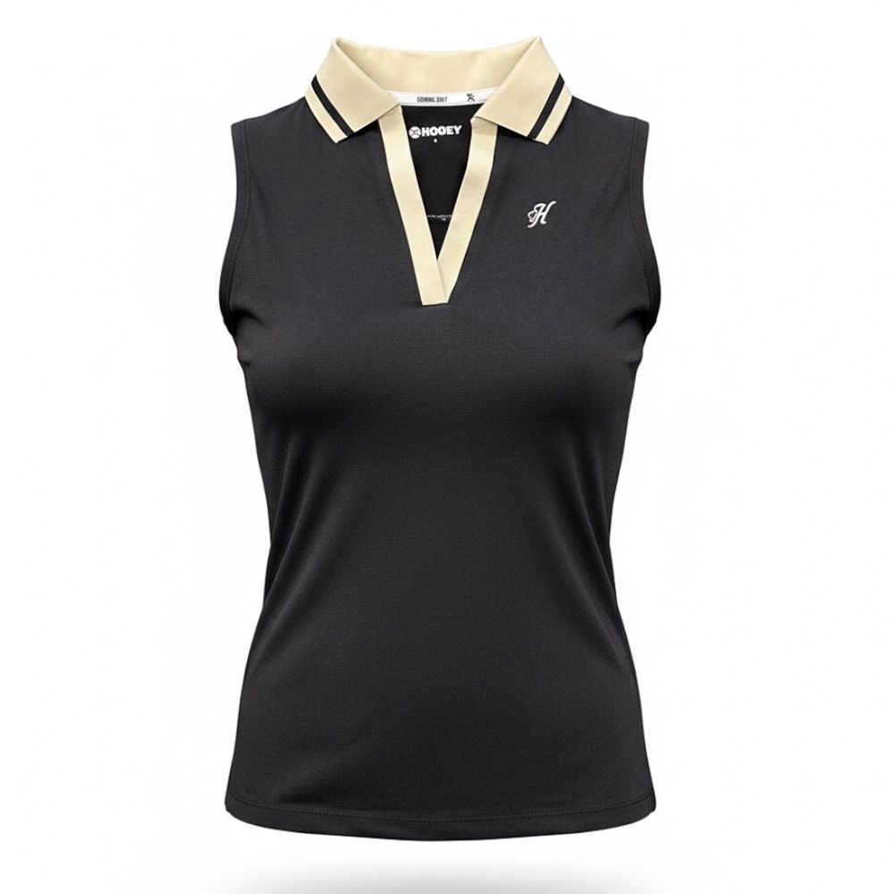 Hooey Women’s Black Sleeveless Polo – Style# HP2604BKCR