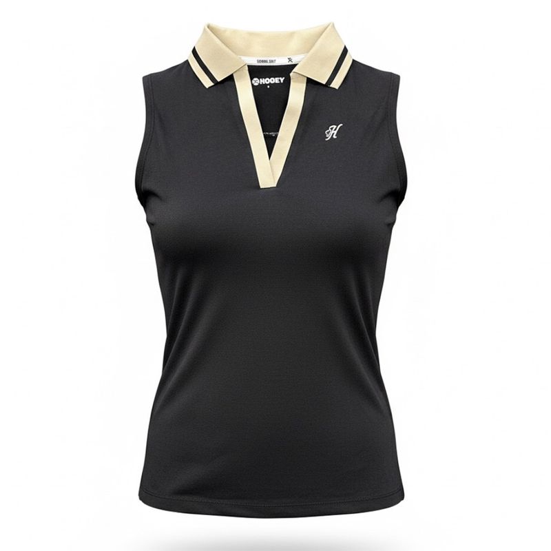 Hooey Women’s Black Sleeveless Polo – Style# HP2604BKCR