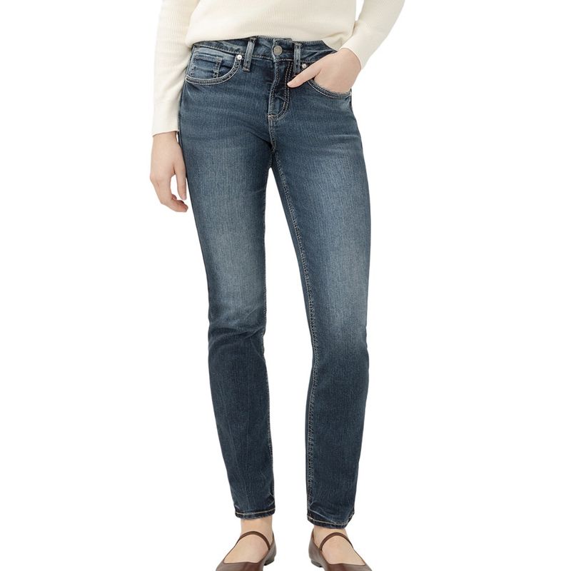 Silver Jeans Women’s Suki Straight Leg – Dark Indigo Wash
