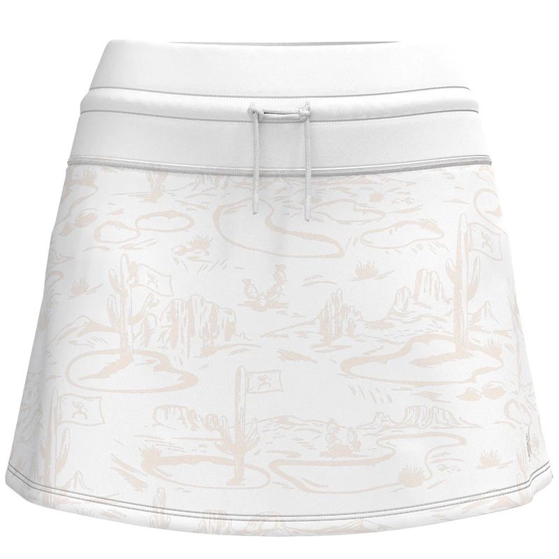 Hooey “Blondie” Golf Skort – White/Cream w/Tan Desert Pattern  Style# GS2602WHCR