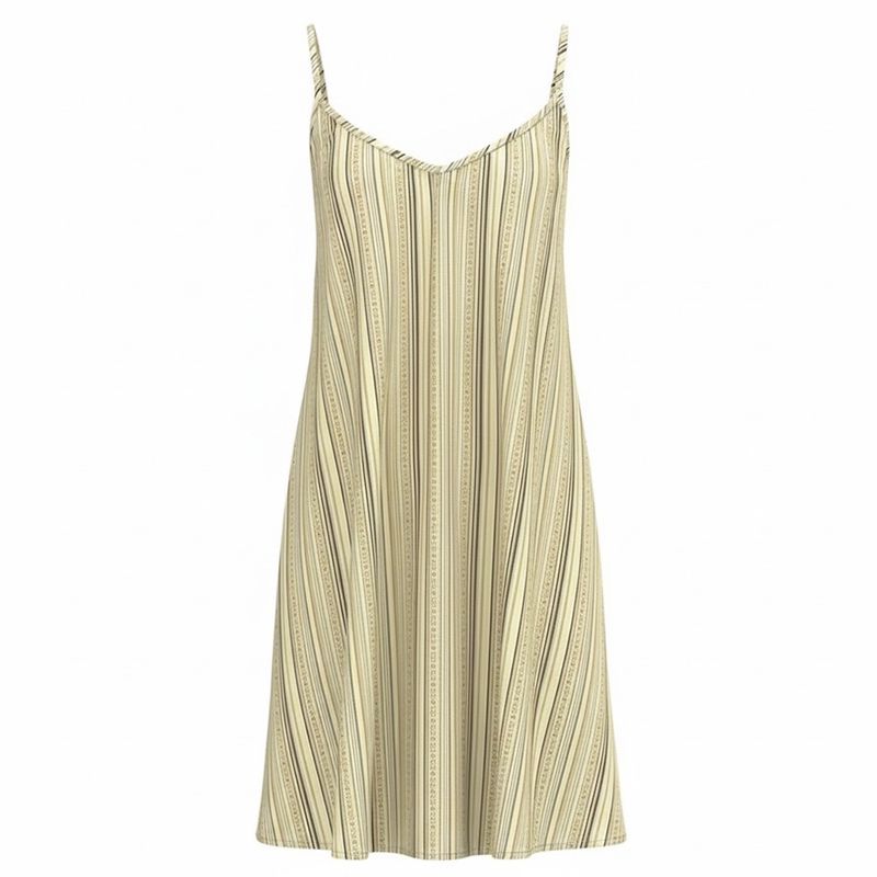 Hooey “Paraiso” Spaghetti Strap Dress – Cream/Stripe