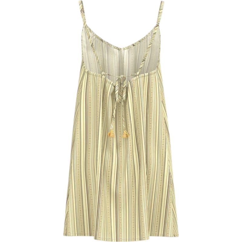 Hooey “Paraiso” Spaghetti Strap Dress – Cream/Stripe