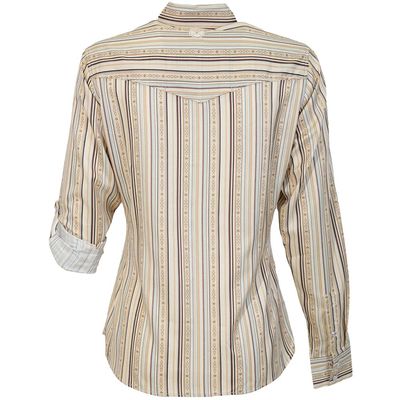 Hooey “Sol” Ladies Long Sleeve Pearl Snap Shirt – Cream/Stripe