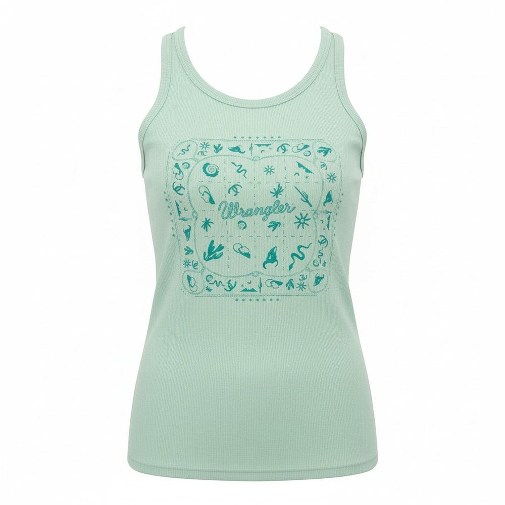 Wrangler® Women's Graphic Goddess Tank – Lichen Heather